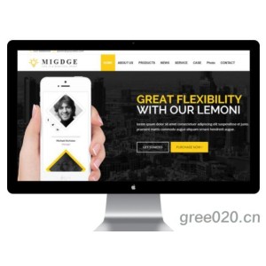 五金电器英文外贸网站模板 黄色数码电子网站源码下载